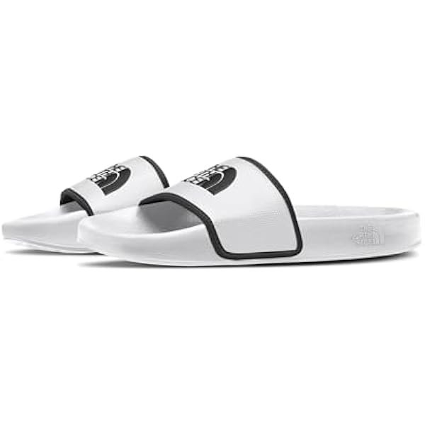 Women's Base Camp Slide III Sandal - Cushioned, Durable TPU Strap, Indoor & Outdoor Slipper, TNF White/TNF Black, 8