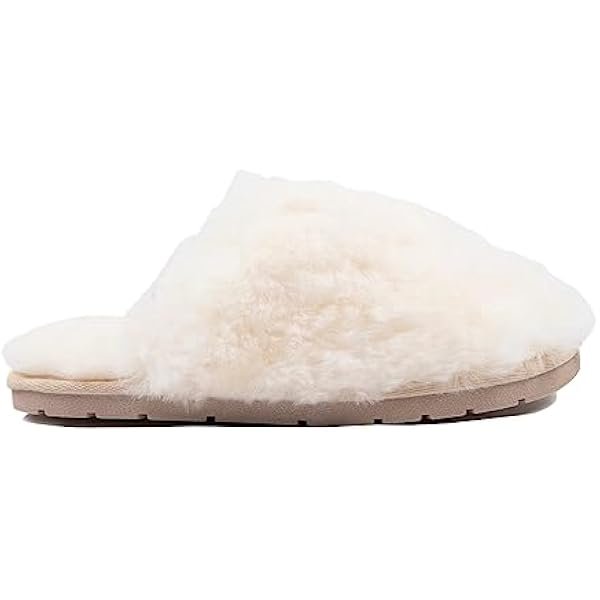 Furry Tanaya Slippers - Fuzzy Comfy Genuine Sheepskin Bedroom Slippers Warm & Comfortable