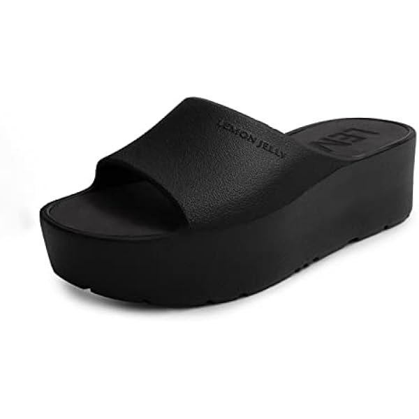 Lemon Jelly Women's Sunny Platform Sandals - Cute Water-Friendly Comfort Wedges for the Beach or Casual Wear - Super Lightweight Slip-On Flip Flops for Ladies