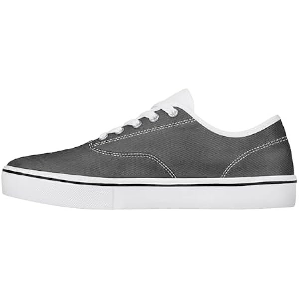 Men's Canvas Sneakers with Denim Texture – Low-Top Casual Lace-Up Walking Shoes – Flat Rubber Sole