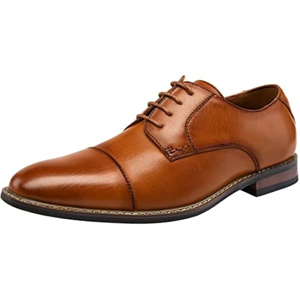 Men's Dress Cap Toe Shoes Wingtip Brogue Oxfords for Men Business Formal Derby Shoes