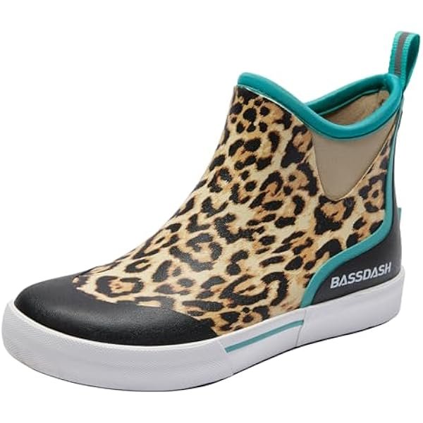 Womens 4.5” Waterproof Deck Ankle Rain Boots Anti-Slip Neoprene Rubber Garden Fishing Boots