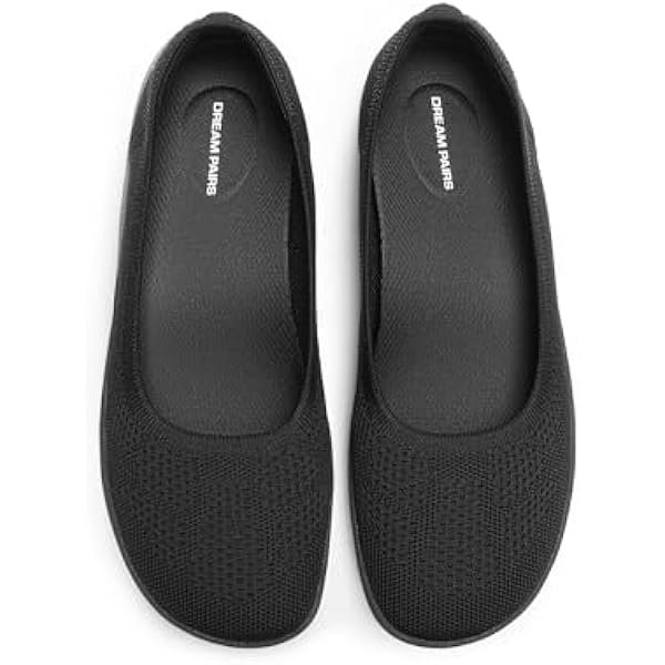 Women's Ballet Flats Dressy Arch Support Wide Toe Box Knit Flats Comfortable Round Toe Slip On Travel Work Business Office Barefoot Shoes