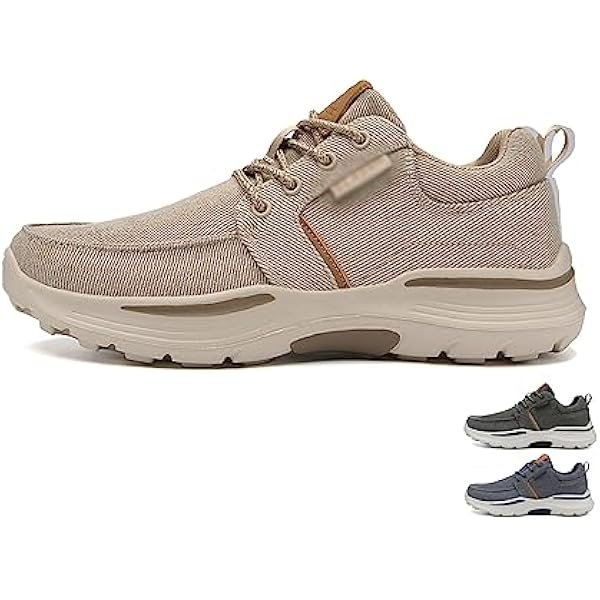 Men's Breathable Canvas Sport Shoe,Casual Men Loafers Comfortable Light Outdoor Sneakers Platform Non Slip Vulcanized Shoes
