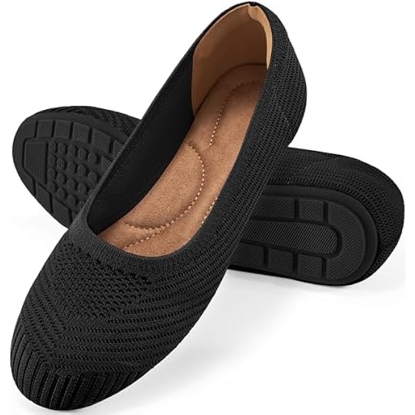 Flats for Women Ballets Shoes: Comfortable Knitted Dressy Work Flats - Ladies Wedding Flat Casual Shoes