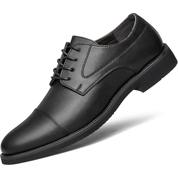 Men's Dress Shoes Business Casual Cap-Toe Oxford Shoes for Men Tuxedo Fashion Derby Comfortable Wedding Mens Office Formal Lightweight Shoes Non-Slip Work Everyday Driving Travel Footwear