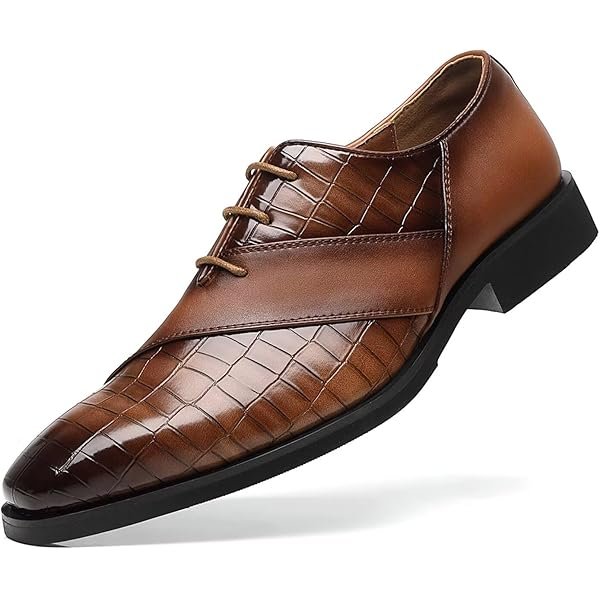 Men’s Oxfords Formal Lace Up Dress Shoes, Classic Business Casual Leather Shoes for Men