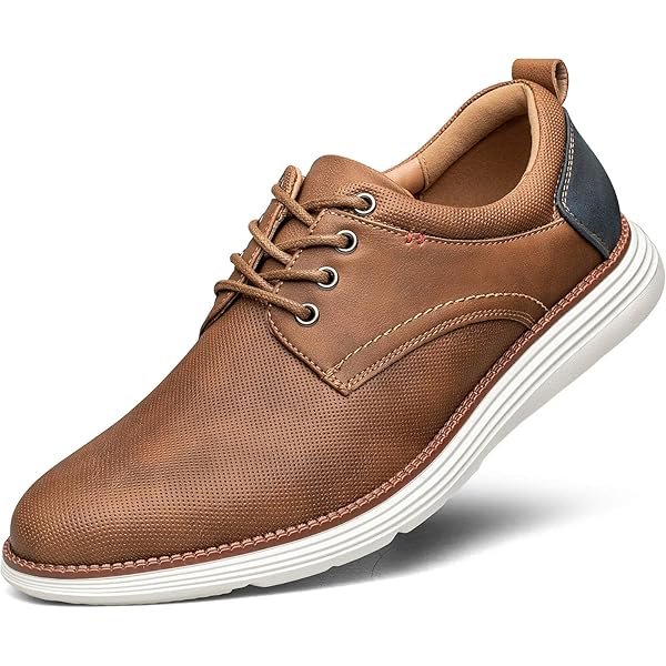 Mens Casual Dress Shoes Comfort, All-Match Fashion Dress Sneakers Men Oxfords Leather Office Business Trips Leisure All Day Comfortable Long Walking Standing